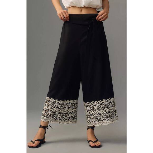 NWT Anthropologie Ranna Gill Wide-Leg Black Pants - Size XS - Picture 1 of 5
